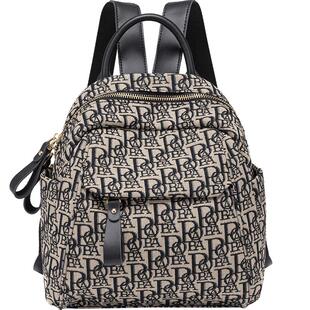 时尚潮牌双肩包包女士香港新款牛津帆布小背包复古高级感旅行小包