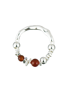 天然红玛瑙设计感碎银戒指女