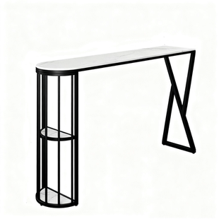 轻奢高级感岩板家用玄关柜阳台客厅沙发边隔断吧台桌商用酒吧高脚