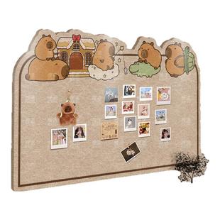毛毡板墙贴照片墙展示墙背景板入户门玄关钥匙玩偶挂件收纳墙拍立得合影照片锦集便签留言墙板软木板公告栏