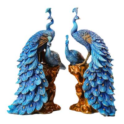 孔雀摆件创意高档装饰品凤凰摆件