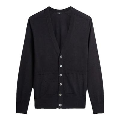 午夜蓝色羊绒开衫dunhill登喜路