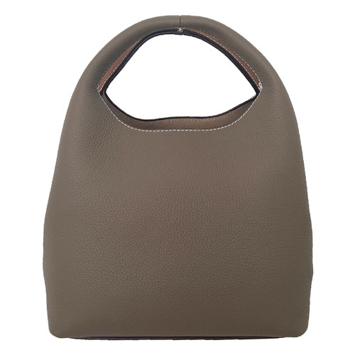 jpjclassic头层牛皮菜篮子包女单肩拼色水桶包百搭手提斜挎气质包