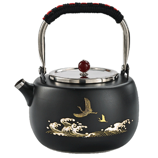 304不锈钢烧水壶防烫泡茶壶描金煮水壶电陶炉茶壶套装围炉煮茶