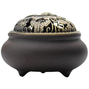 宽和 香炉陶瓷仿古小号檀香盘香炉家用茶道室内供佛熏香香薰炉