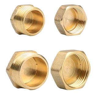 4分6分全铜加厚内丝外丝堵头堵帽四分六分水管闷头管堵管帽铜堵头