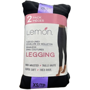2组减10元加美宝贝加拿大直邮Lemon女士高腰保暖薄绒打底裤2条装