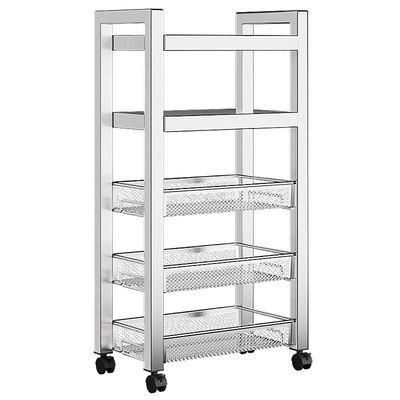 304落地多层不锈钢小推车置物架