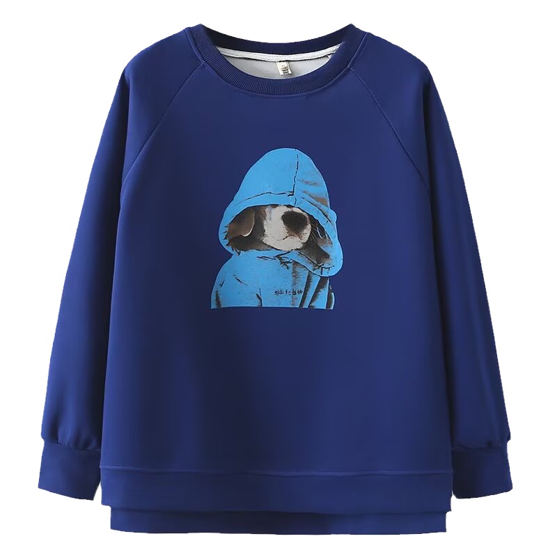 大码卡通卫衣女2024秋季新款宽松胖mm设计感小众别致洋气圆领上衣