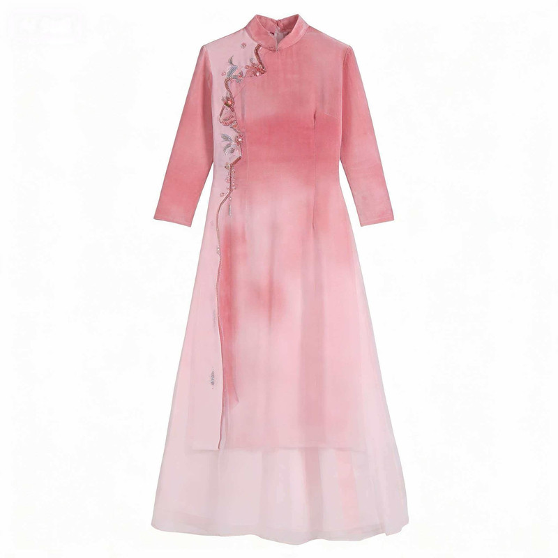 古典舞女飘逸修身改良旗袍练功服