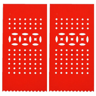 2026年新年装饰用品 铜版纸镂空烫金门钱吊钱 马年喜庆剪纸贴纸