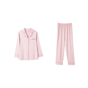 安之伴【巨柔软】情侣睡衣女款春秋季纯棉长袖宽松大码男士家居服