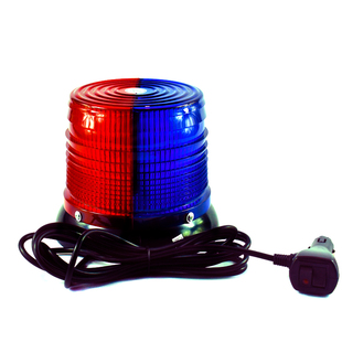 超高亮车载LED圆形红蓝爆闪灯吸顶汽车工程警12V灯开道警示灯24V