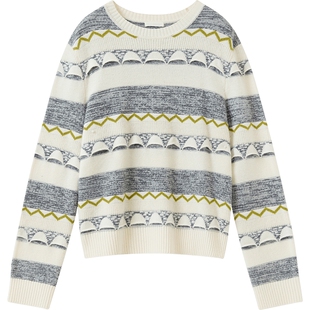 播商场同款宽松提花针织衫秋冬新款圆领宽松毛衣BDS4SD3765