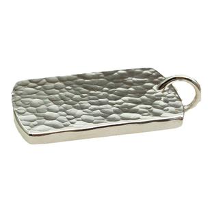 999纯银无事牌吊坠男手工定制锤纹项链坠银牌钥匙扣汽车挂件情侣