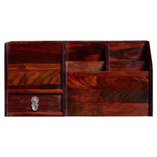 大红酸枝红木纸巾盒多功能桌面遥控器收纳盒客厅茶几实木质抽纸盒