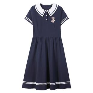 少女连衣裙日系海军风夏季高中初中学生学院风小清新甜美韩版jk裙