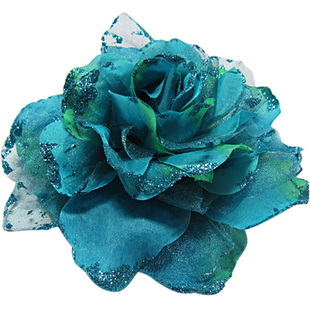 超大花朵绢纱头饰绢花纱花发饰新娘头花表演胸花胸针直径15cm配饰