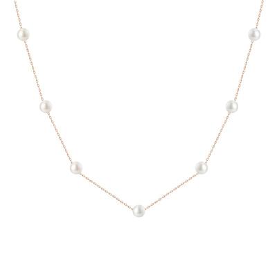 阿吉豆S925银迷你百搭女珍珠项链