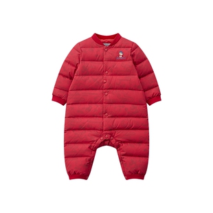 TeenieWeenie Kids小熊童装25年新男婴儿宝宝国风祥云羽绒连体服