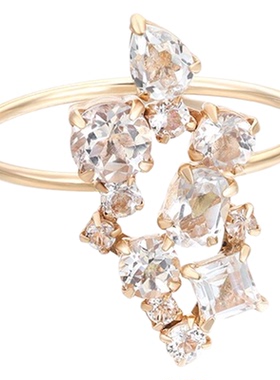 日本小众品牌10k金托帕石戒指女