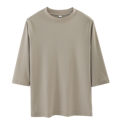 夏季冰爽澳棉半高领显瘦女T恤