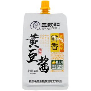 王致和袋黄豆酱450g袋装拌面拌饭专用酱豆瓣酱即食下饭酱调味酱