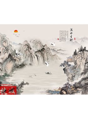 流水生财客厅电视背景墙捷域