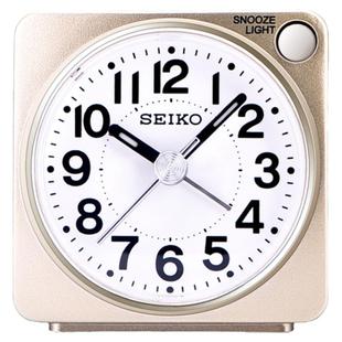 SEIKO日本精工夜灯夜光扫秒简约学生用卧室儿童迷你小闹钟