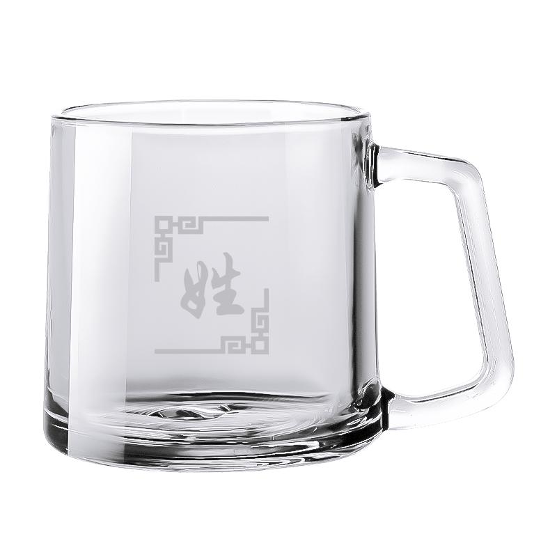 定制刻字百家姓泡茶玻璃杯子