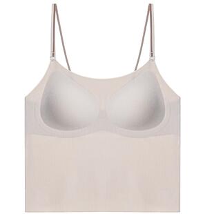 爱慕25夏幻影交织女士打底可替换细肩带带胸垫背心上衣AM72B521