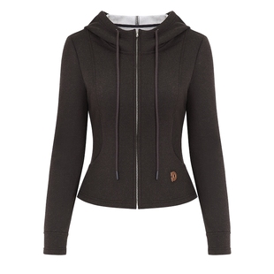 IDPAN简约休闲抽绳连帽加绒短款外套修身显瘦上衣25冬季新款