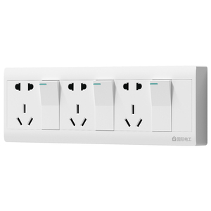 两开关插座明装二开十孔三开15孔双控开关厨房双开单控带五孔插座