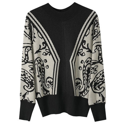 现货 名媛风尚~高级感宽松毛衣气质针织衫半高领百搭显瘦打底衫秋