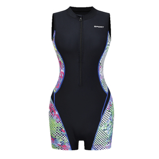 竞速泳衣女款连体平角游泳馆专用大码微胖女孩初学者游泳衣高级感