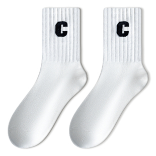 袜子女款春秋冬季优质纯棉全棉防臭中筒运动袜女童女孩高中生大童