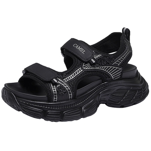 骆驼女鞋2026春夏新款厚底增高休闲凉鞋运动凉鞋休闲百搭沙滩鞋子