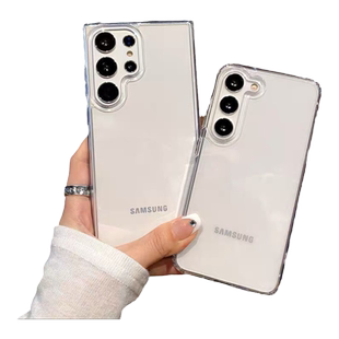 适用三星Galaxy手机壳S23ultra硅胶防摔S25ultra新款s23透明S24简约S22+亚克力S21高级感黑色+保护套S20FE男