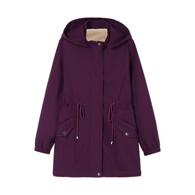 啄木鸟中长款风衣外套女士秋冬季2025新款妈妈显瘦加绒加厚夹克女