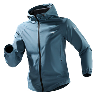 JEEP吉普运动套装男夹克防风防水冲锋衣春秋骑行跑步登山外套风衣