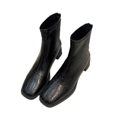 真皮版~增高5/7cm高跟马丁短靴女