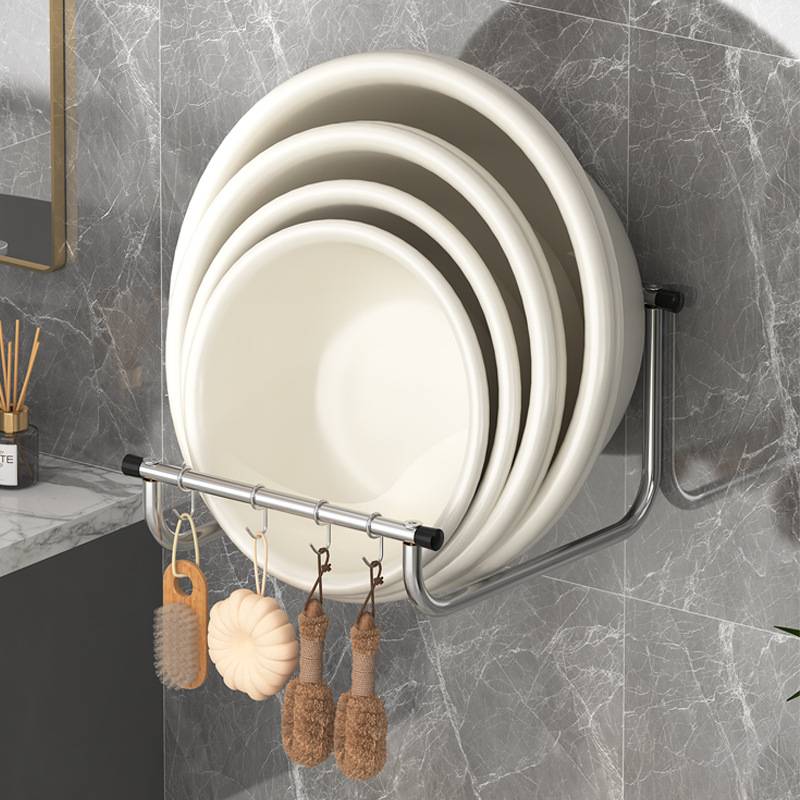 免打孔脸盆架折叠壁挂浴室澡盆洗脸盆收纳卫生间放盆架宝宝厕所架