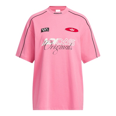 adidas阿迪达斯新款三叶草赛车风棉质小高领半袖女短袖T恤 KG6679