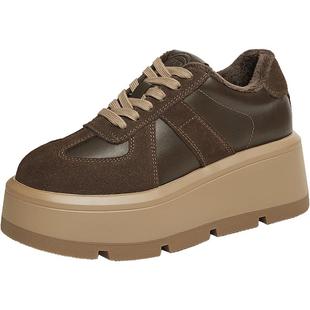 TATA他她糕糕鞋厚底德训鞋女鞋子透气松糕鞋休闲板鞋新款CX901AM5