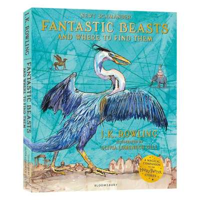 神奇动物在哪里 英文原版 Fantastic Beasts and Where to Find Them 哈利波特系列 插画彩绘版 JK罗琳 平装 英文版进口英语书籍