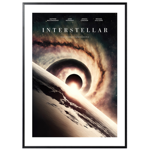 星际穿越电影海报装饰画客厅背景墙现代卧室抽象挂画诺兰科幻壁画
