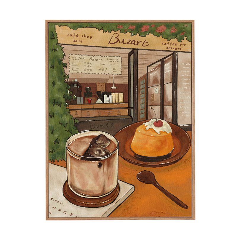 布纸有爱原木风餐厅装饰画