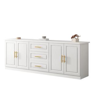 客厅实木电视柜茶几组合简约现代白色地柜储物抽屉柜高柜卧室收纳