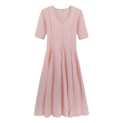 凸显小女人气质法式仙女大摆裙