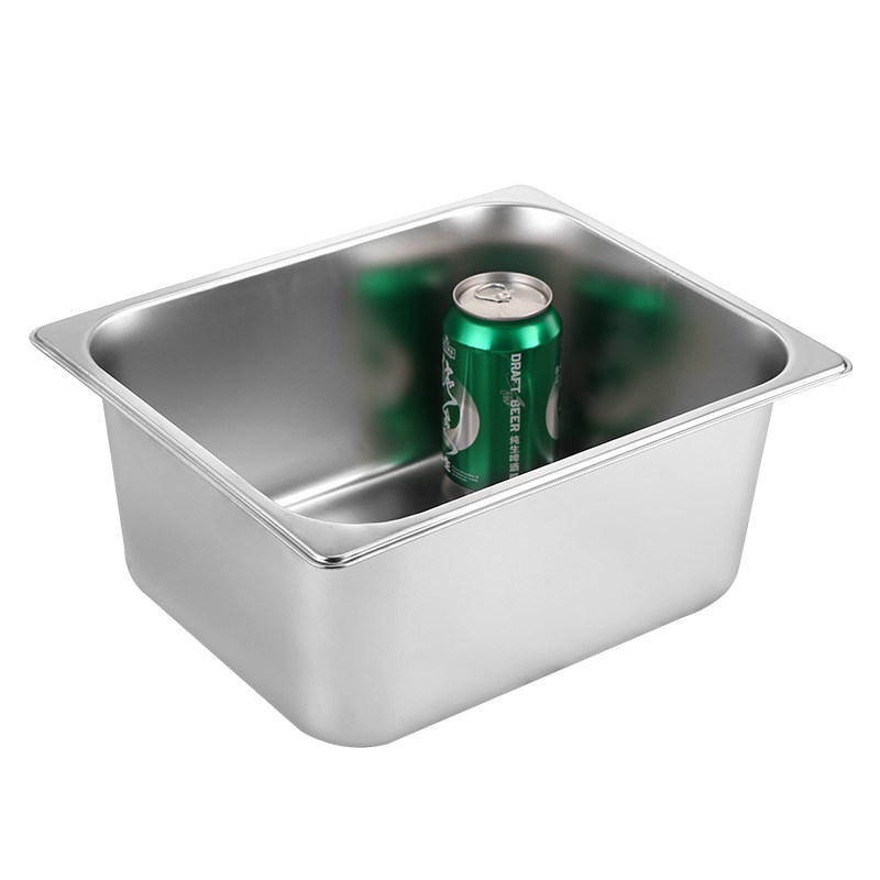 长方大份数盆带盖不锈钢分数自助餐盘食物菜盆果酱调料盘盒商用盆